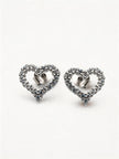 Nilo Sparkling Heart Outline Stud Earrings