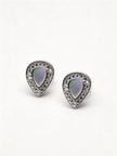 Nilo Opal Teardrop Halo Stud Earrings
