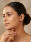 925 Ruby Teardrop Vintage Studs