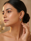 925 Emerald Ornate Drop Earrings