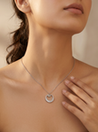 Crystal Arc Halo Pendant Chain