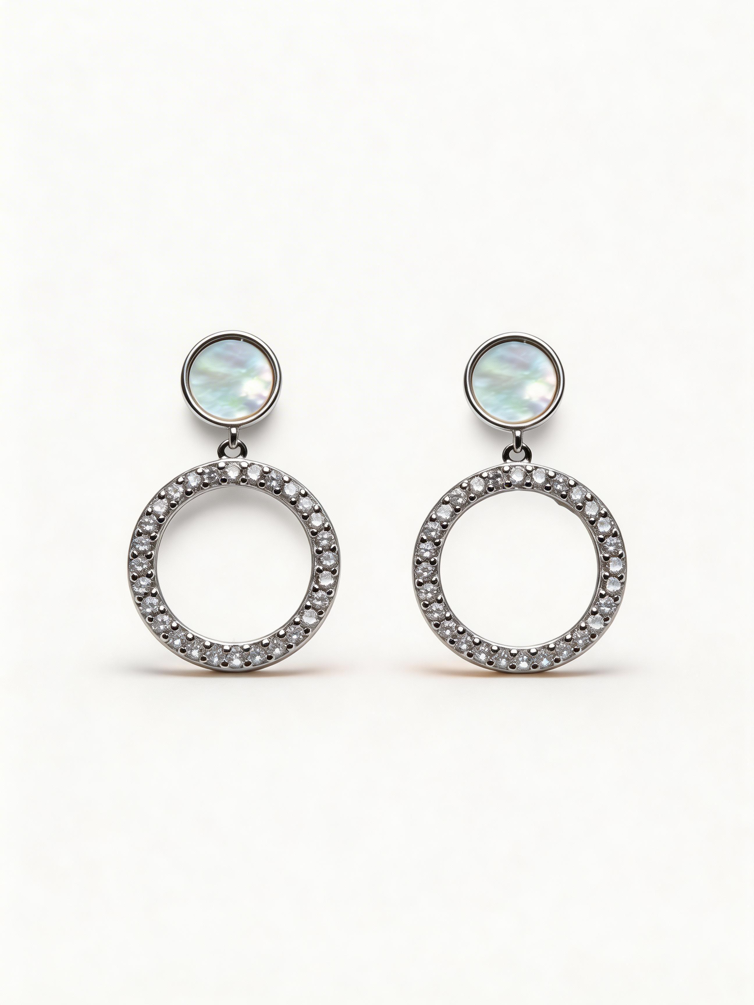 Nilo Mother of Pearl Halo Drop Earrings