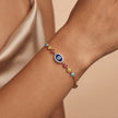 Evil Eye Tri Color 925 Silver Bracelet