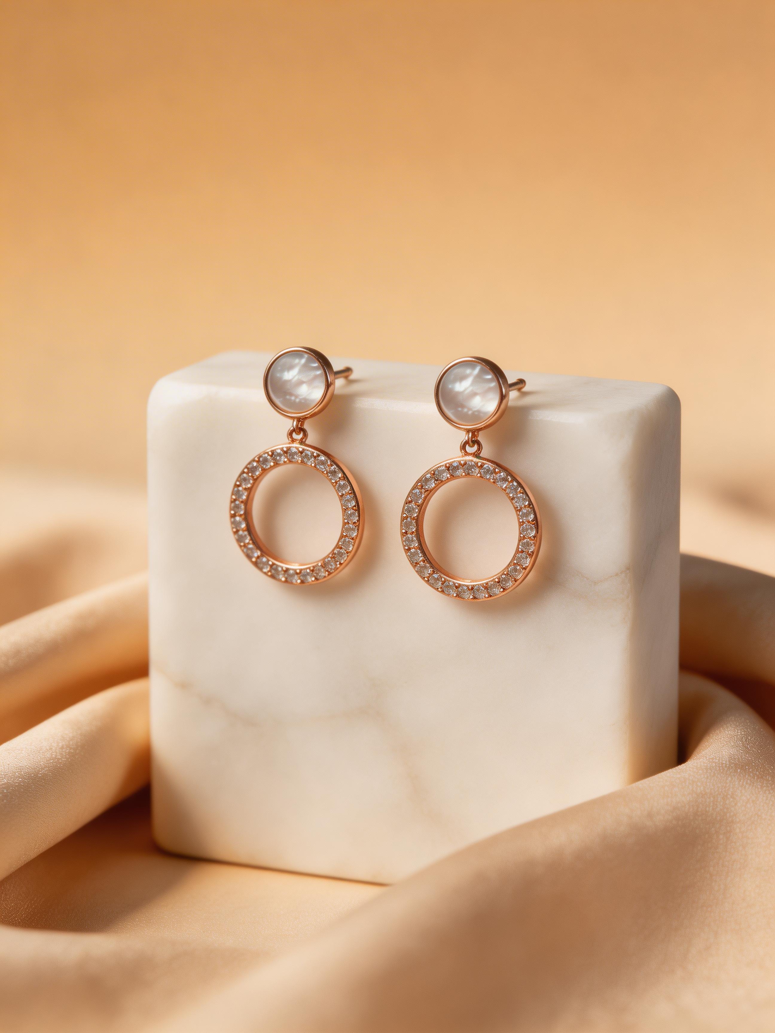 Nilo Mother of Pearl Halo Drop Earrings